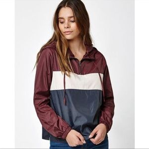 LA Hearts Colorblock Half Zip Windbreaker Jacket